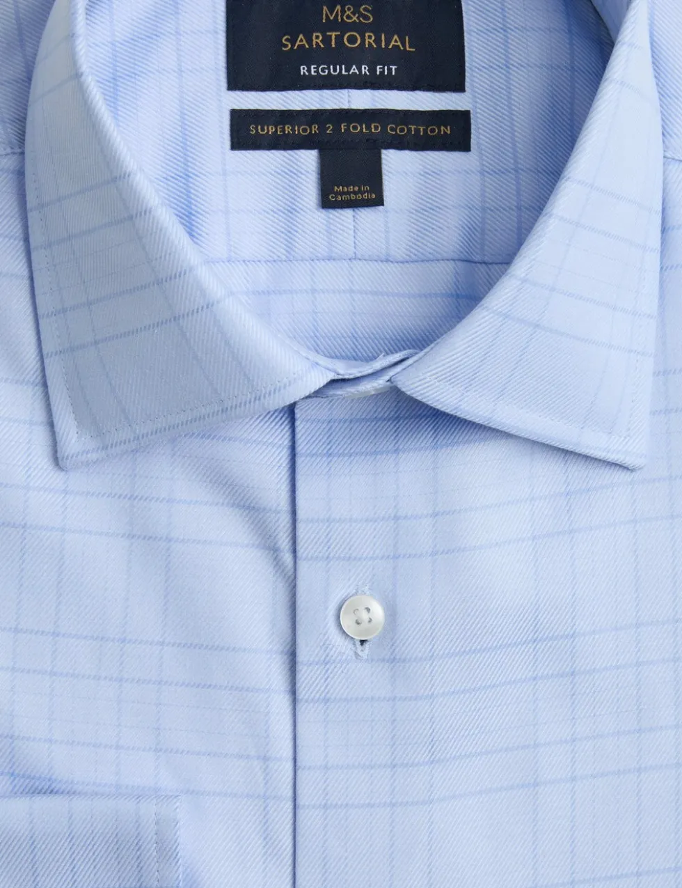 Regular Fit Luxury Pure Cotton Check Shirt