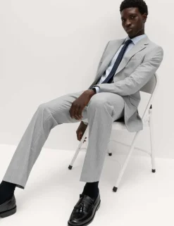 Regular Fit Pinstripe Stretch Suit Jacket