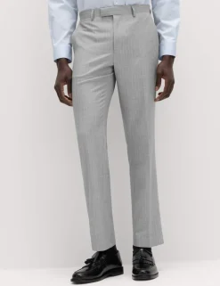 Regular Fit Pinstripe Suit Trousers
