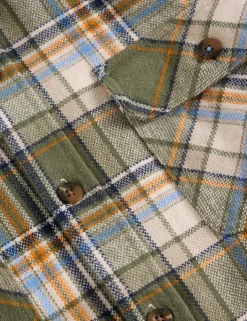 Regular Fit Pure Cotton Checked Overshirt