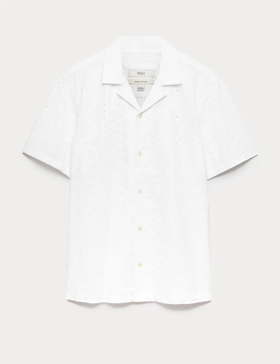 Regular Fit Pure Cotton Embroidered Shirt