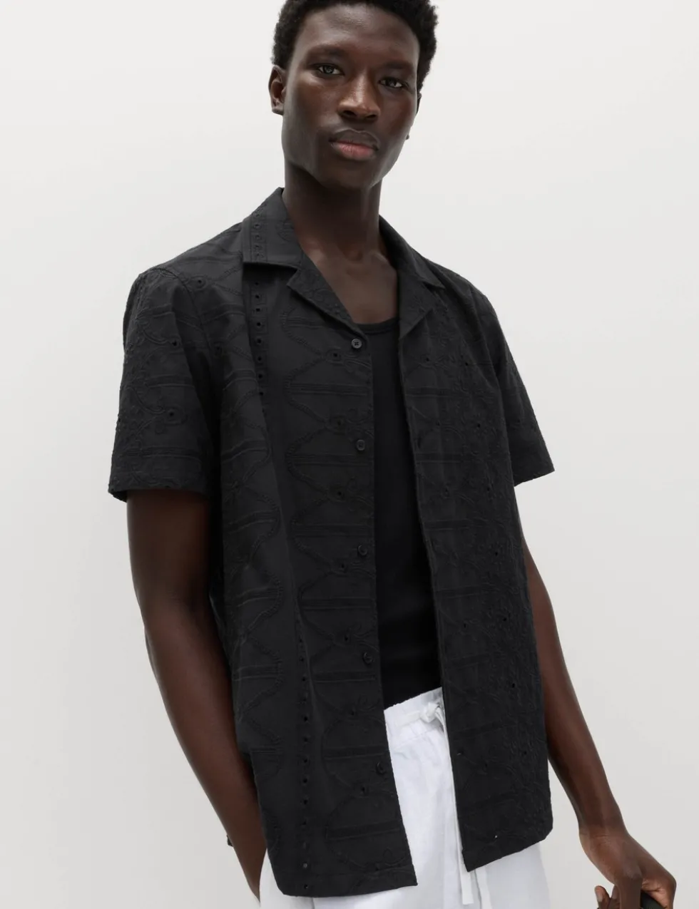 Regular Fit Pure Cotton Embroidered Shirt