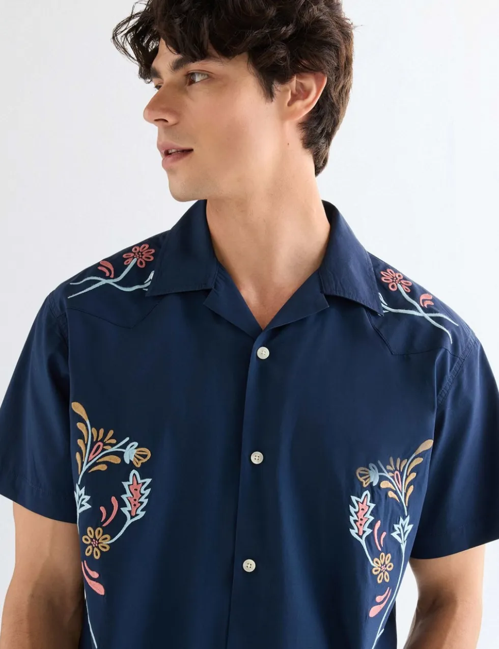 Regular Fit Pure Cotton Floral Short Sleeve Shirt