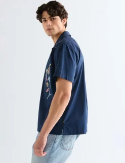 Regular Fit Pure Cotton Floral Short Sleeve Shirt
