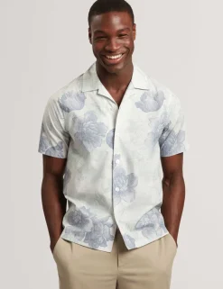 Regular Fit Pure Cotton Floral Short Sleeve Shirt