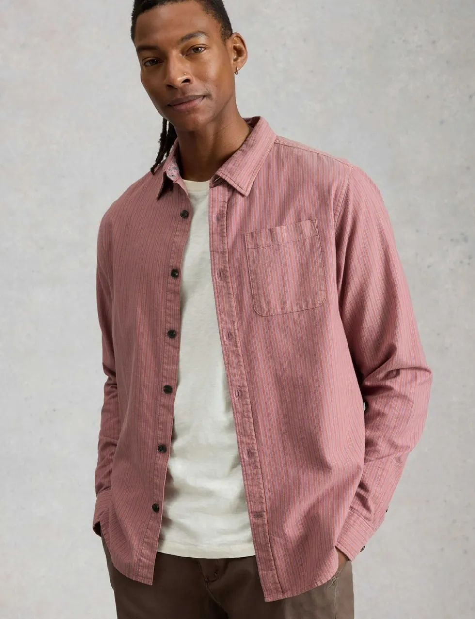 Regular Fit Pure Cotton Striped Shirt