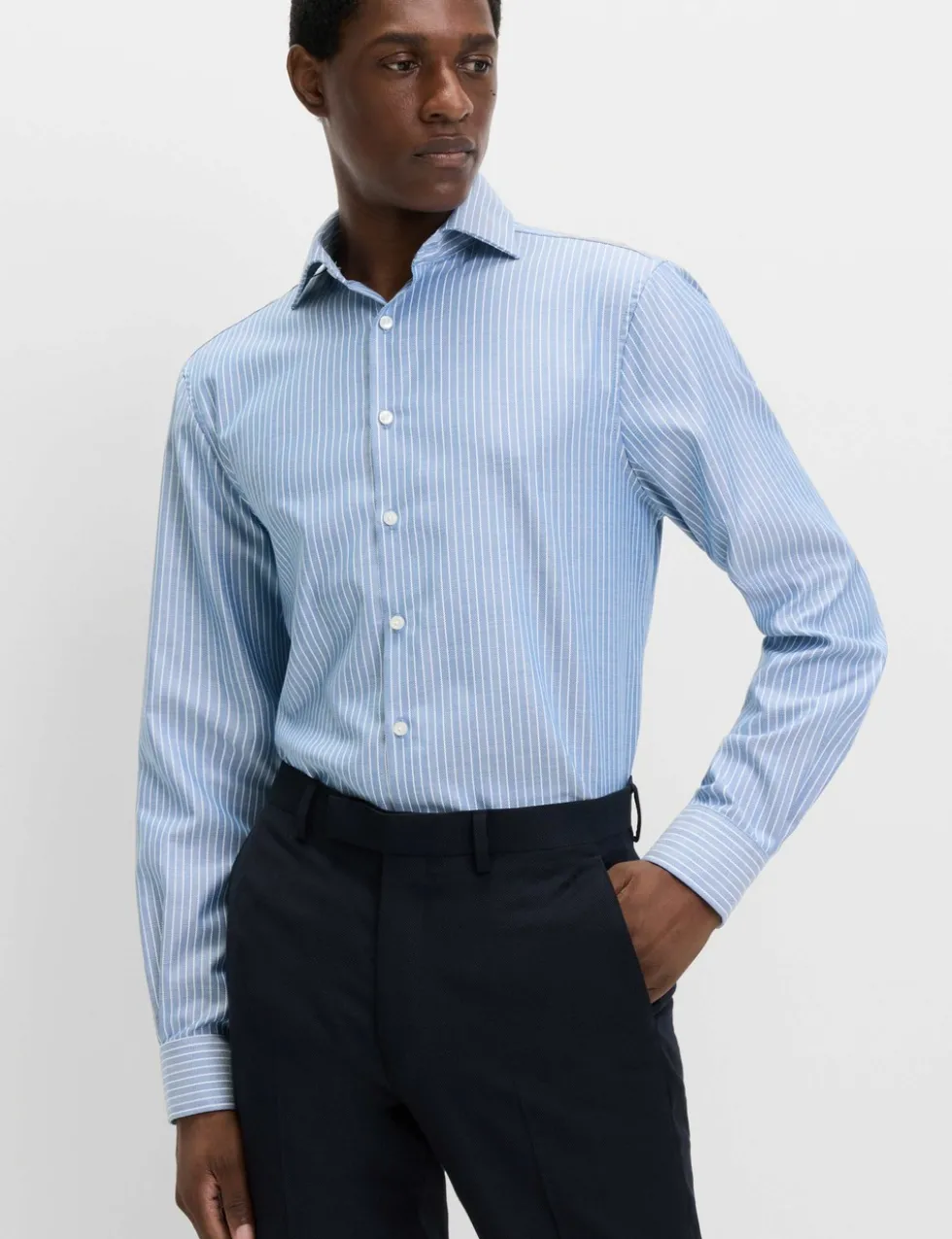 Regular Fit Pure Cotton Striped Luxury Shirt