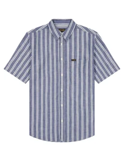Regular Fit Pure Cotton Striped Short Sleeve Shirt