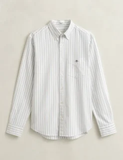 Regular Fit Pure Cotton Striped Oxford Shirt