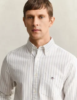 Regular Fit Pure Cotton Striped Oxford Shirt