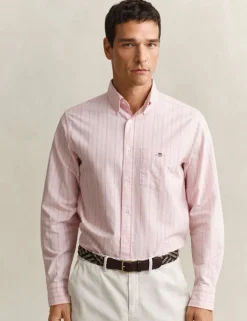 Regular Fit Pure Cotton Striped Oxford Shirt