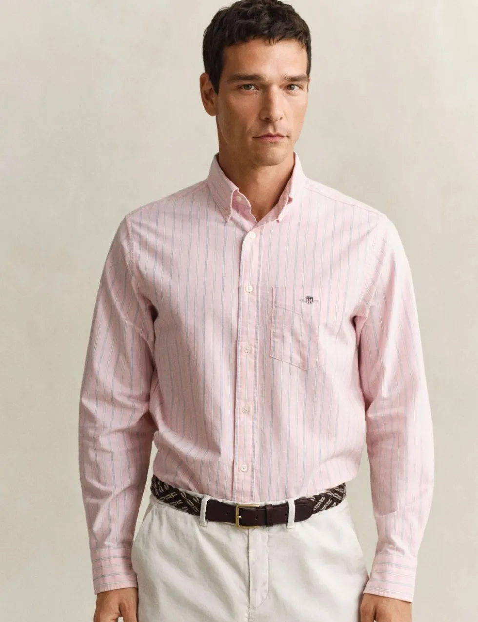 Regular Fit Pure Cotton Striped Oxford Shirt