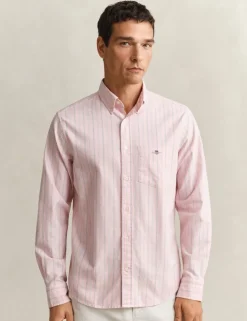 Regular Fit Pure Cotton Striped Oxford Shirt