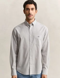 Regular Fit Pure Cotton Striped Oxford Shirt