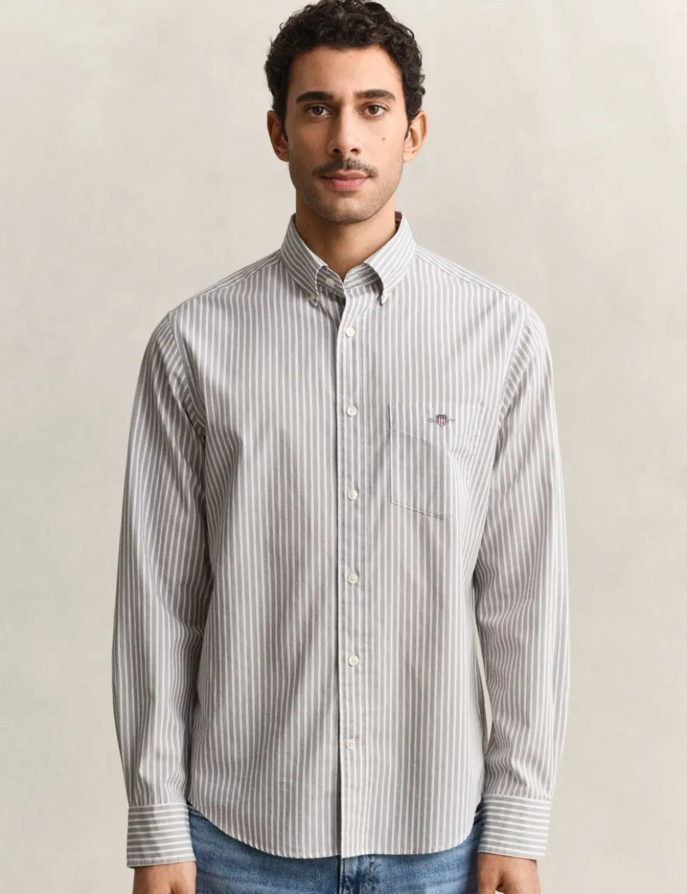 Regular Fit Pure Cotton Striped Oxford Shirt
