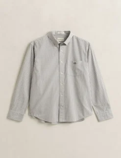 Regular Fit Pure Cotton Striped Oxford Shirt
