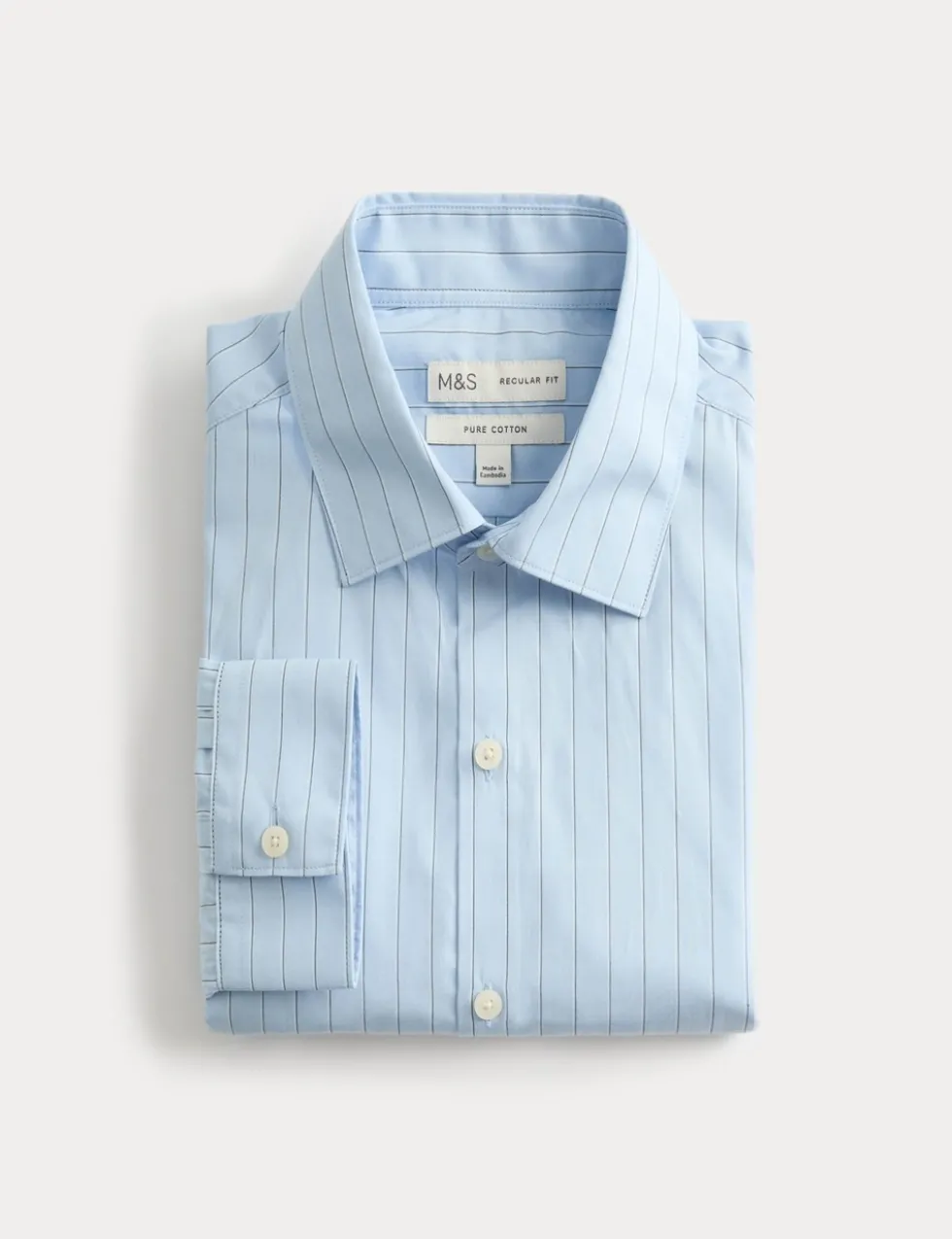 Regular Fit Pure Cotton Striped Shirt