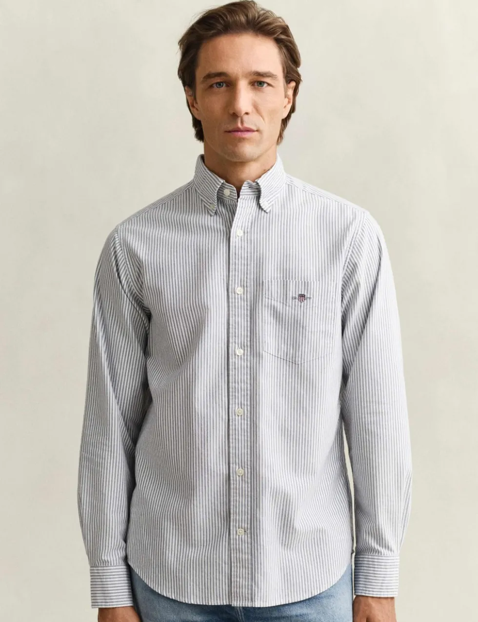 Regular Fit Pure Cotton Striped Oxford Shirt