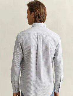 Regular Fit Pure Cotton Striped Oxford Shirt