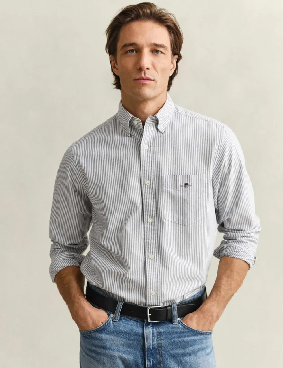 Regular Fit Pure Cotton Striped Oxford Shirt