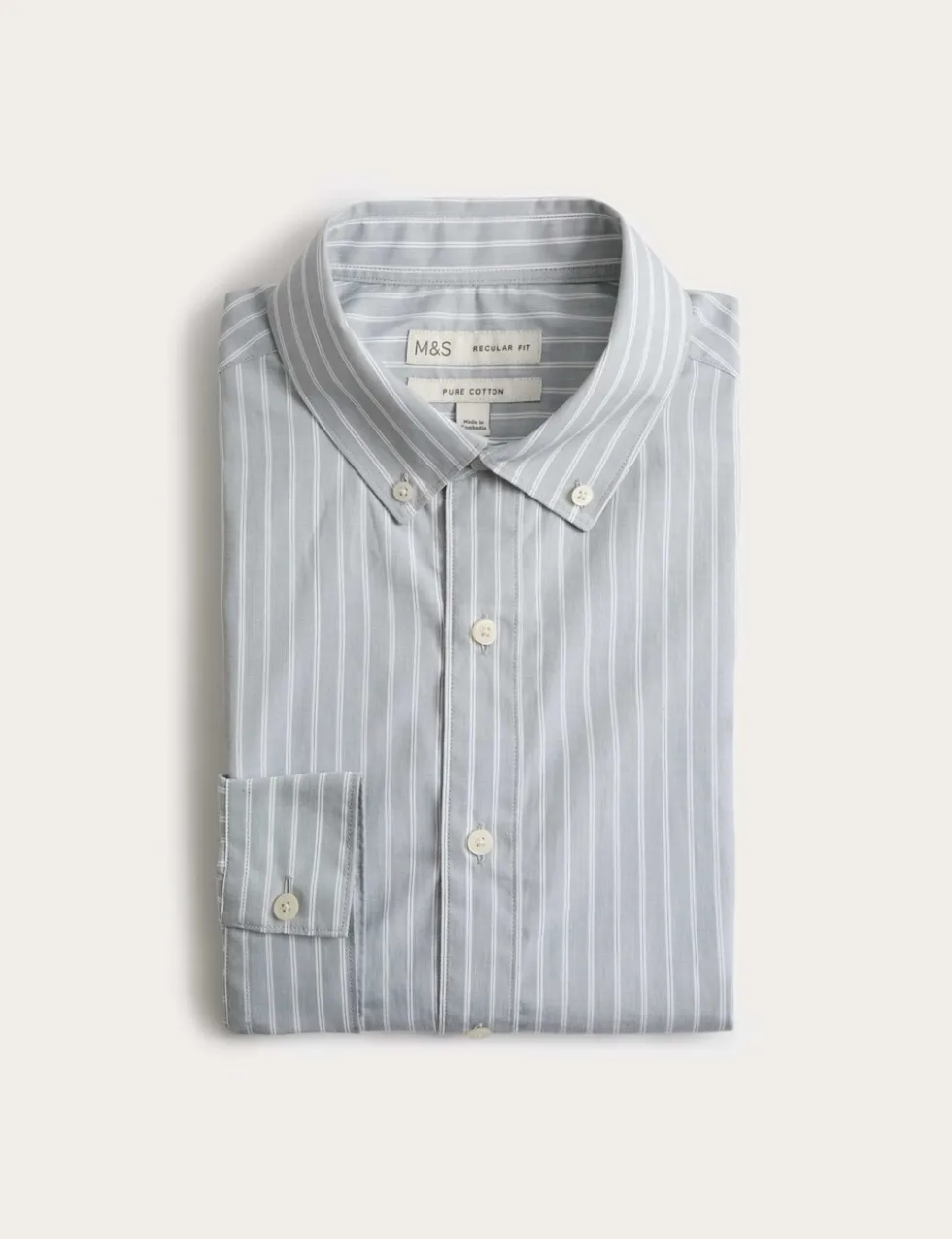 Regular Fit Pure Cotton Striped Shirt