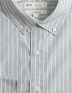 Regular Fit Pure Cotton Striped Shirt