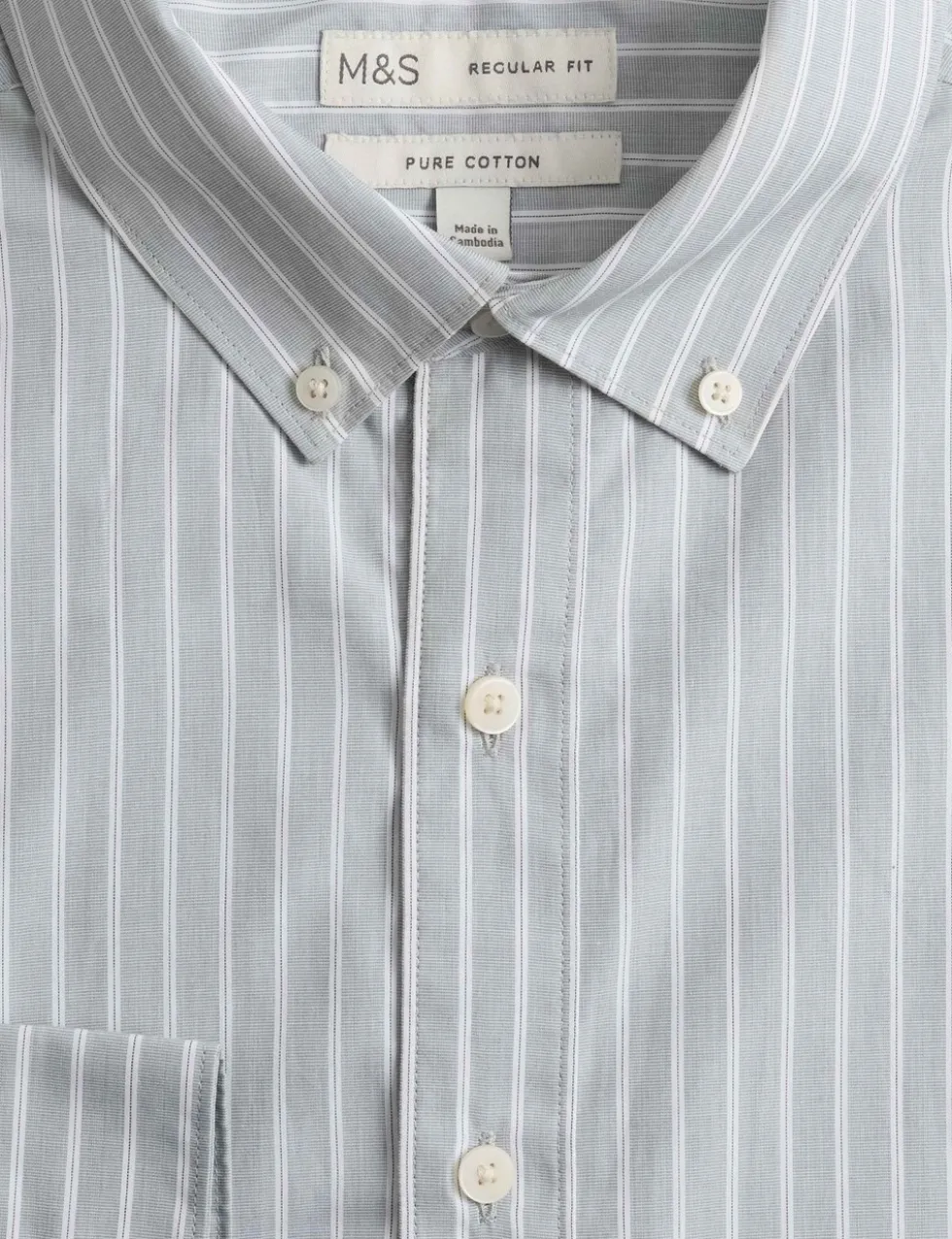 Regular Fit Pure Cotton Striped Shirt