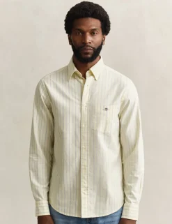 Regular Fit Pure Cotton Striped Oxford Shirt