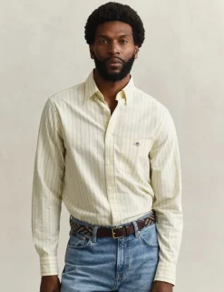 Regular Fit Pure Cotton Striped Oxford Shirt