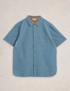 Regular Fit Pure Cotton Tile Pattern Shirt