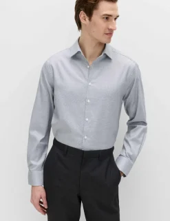 Regular Fit Pure Cotton Textured Luxury Shirt