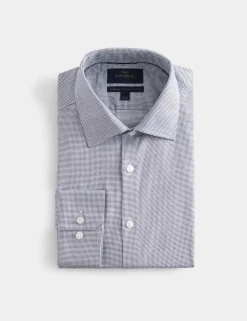 Regular Fit Pure Cotton Textured Luxury Shirt