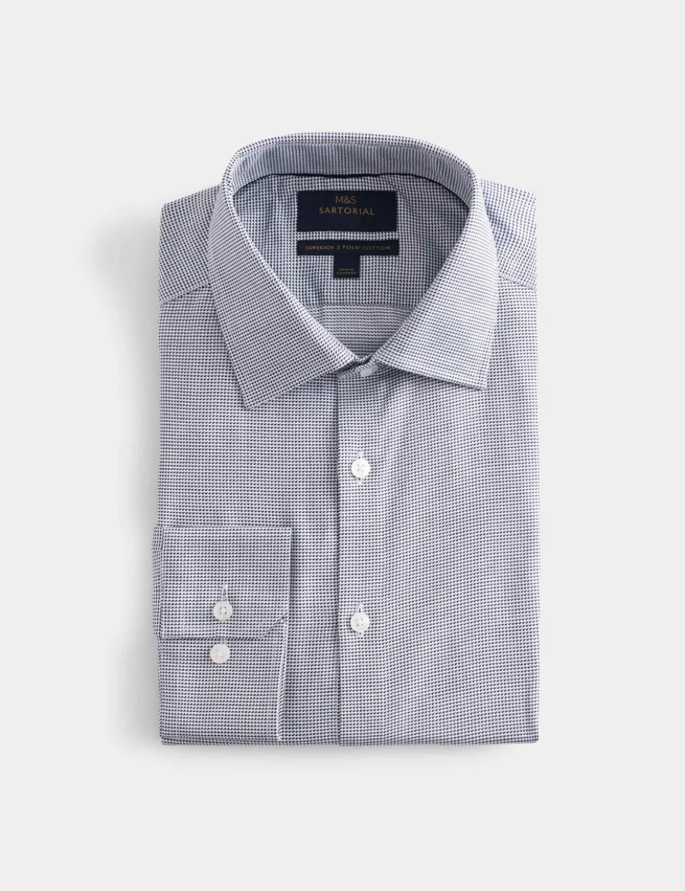 Regular Fit Pure Cotton Textured Luxury Shirt