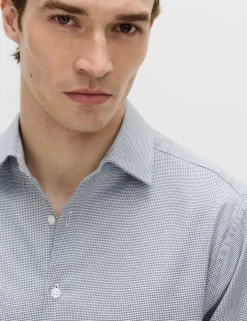 Regular Fit Pure Cotton Textured Luxury Shirt