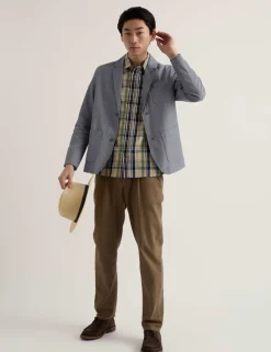 Regular Fit Pure Cotton Textured Blazer
