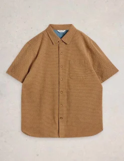 Regular Fit Pure Cotton Tile Pattern Shirt