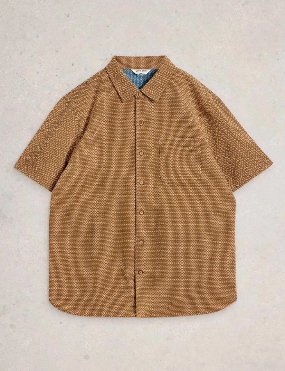 Regular Fit Pure Cotton Tile Pattern Shirt