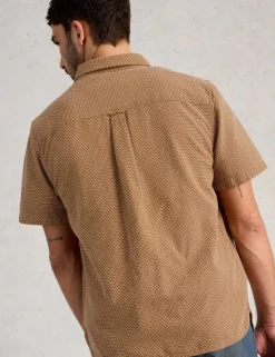 Regular Fit Pure Cotton Tile Pattern Shirt