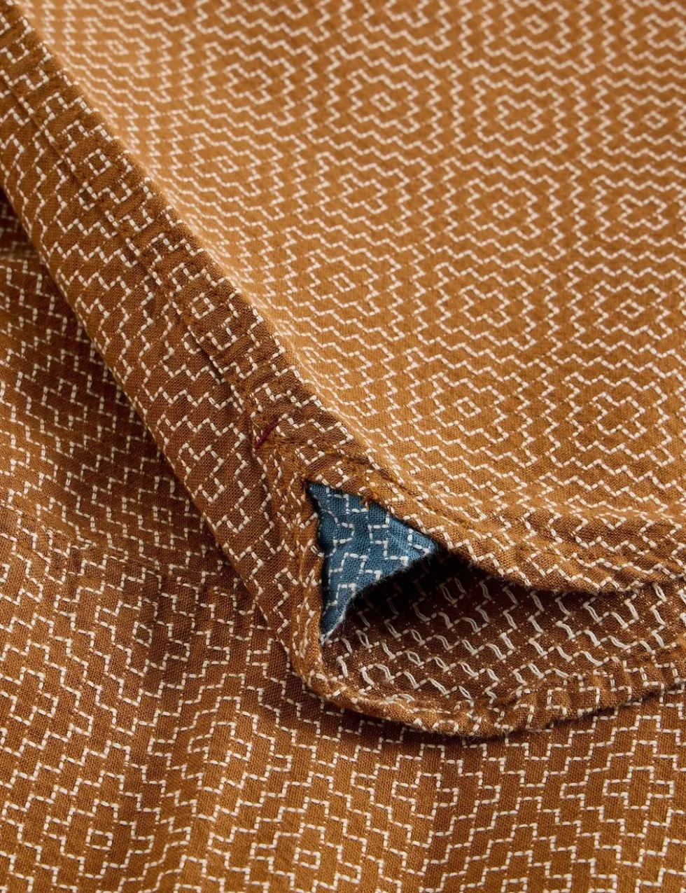 Regular Fit Pure Cotton Tile Pattern Shirt