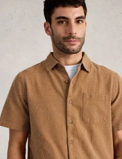 Regular Fit Pure Cotton Tile Pattern Shirt