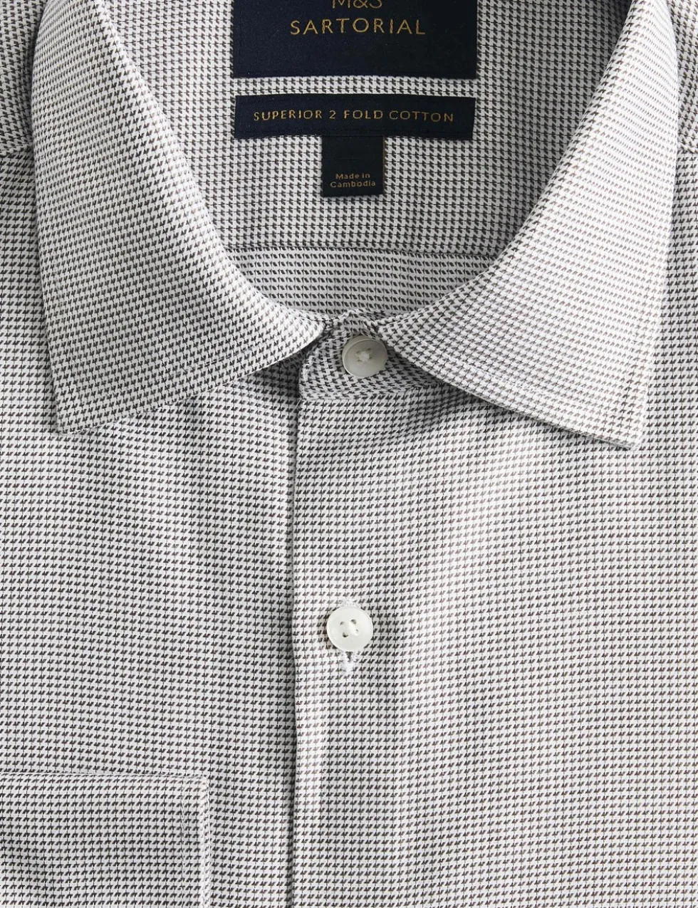 Regular Fit Pure Cotton Textured Luxury Shirt