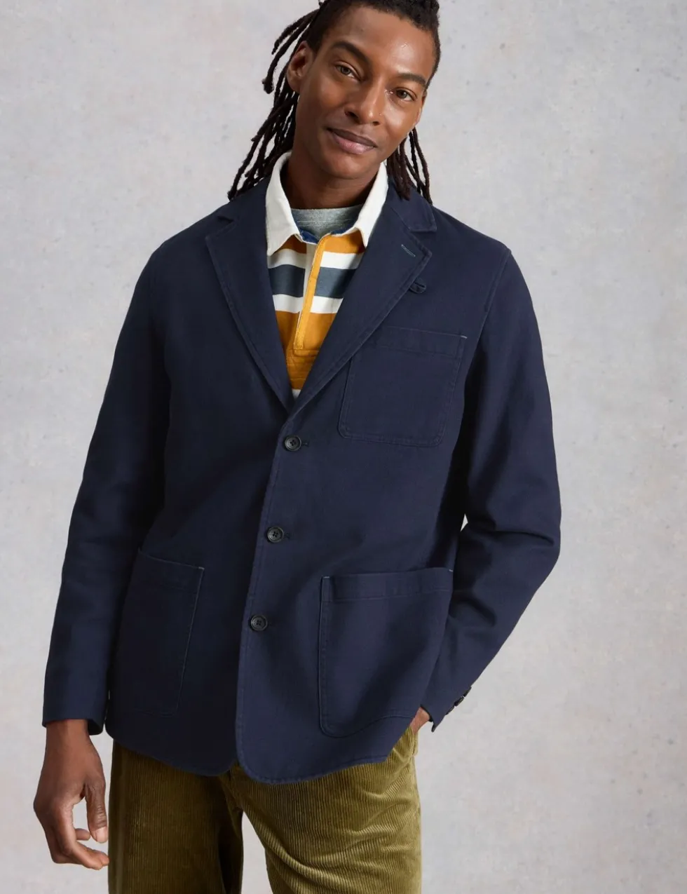 Regular Fit Pure Cotton Twill Blazer