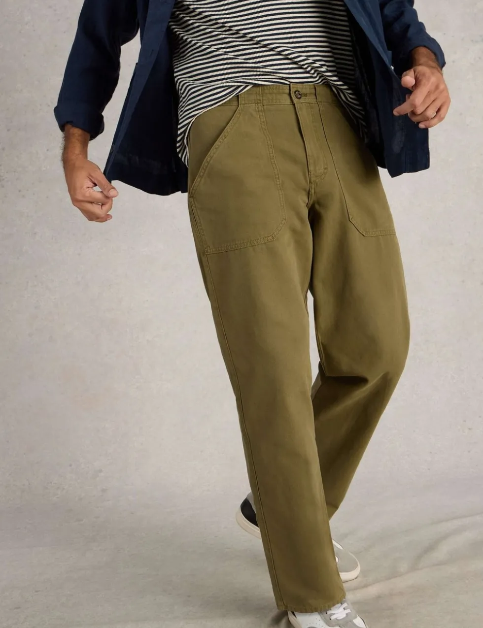 Regular Fit Pure Cotton Utility Trousers