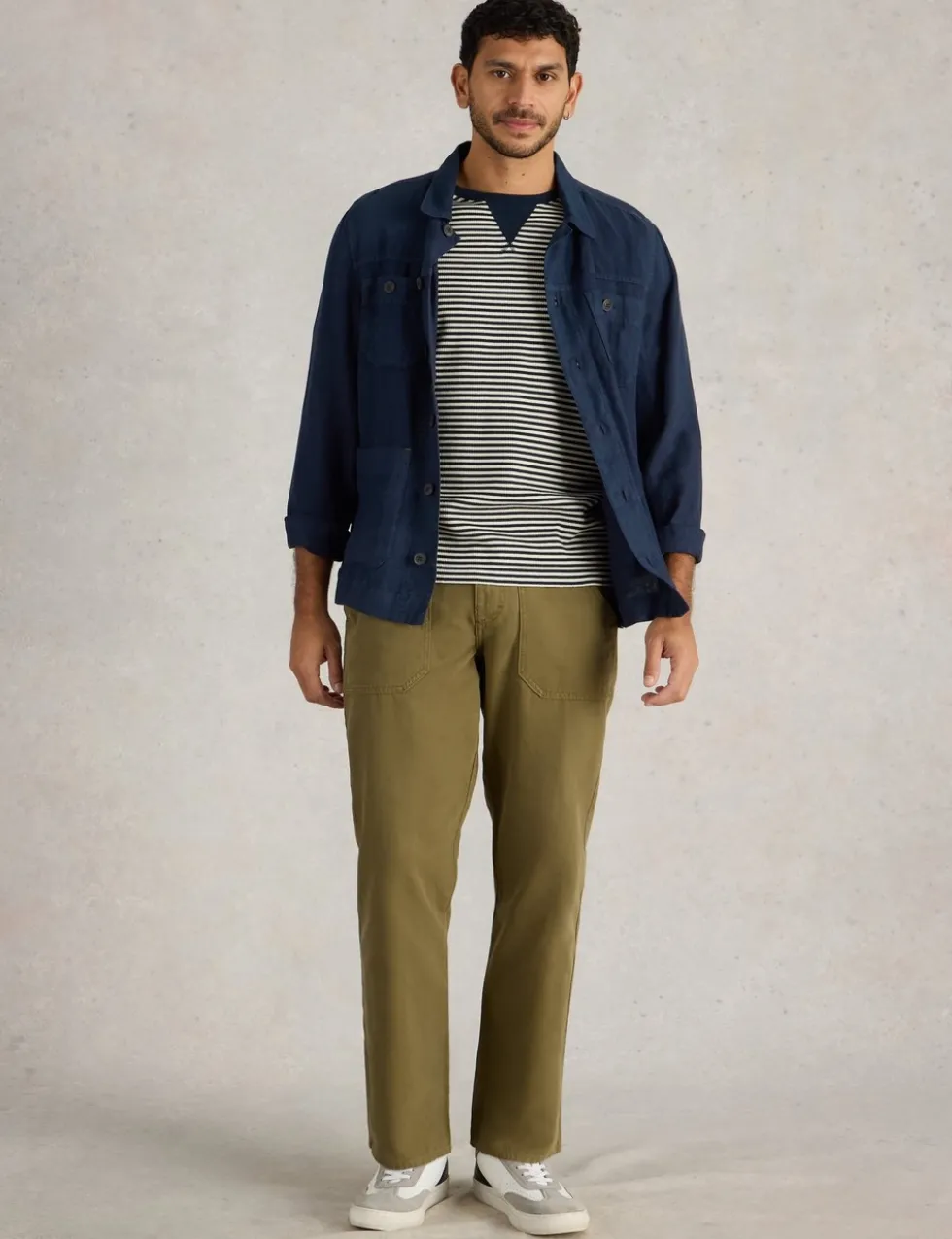 Regular Fit Pure Cotton Utility Trousers
