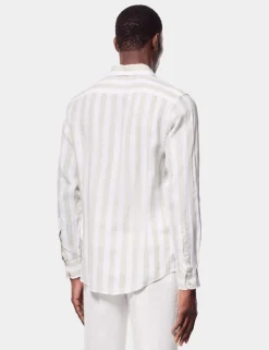 Regular Fit Pure Linen Large Stripe Shirt