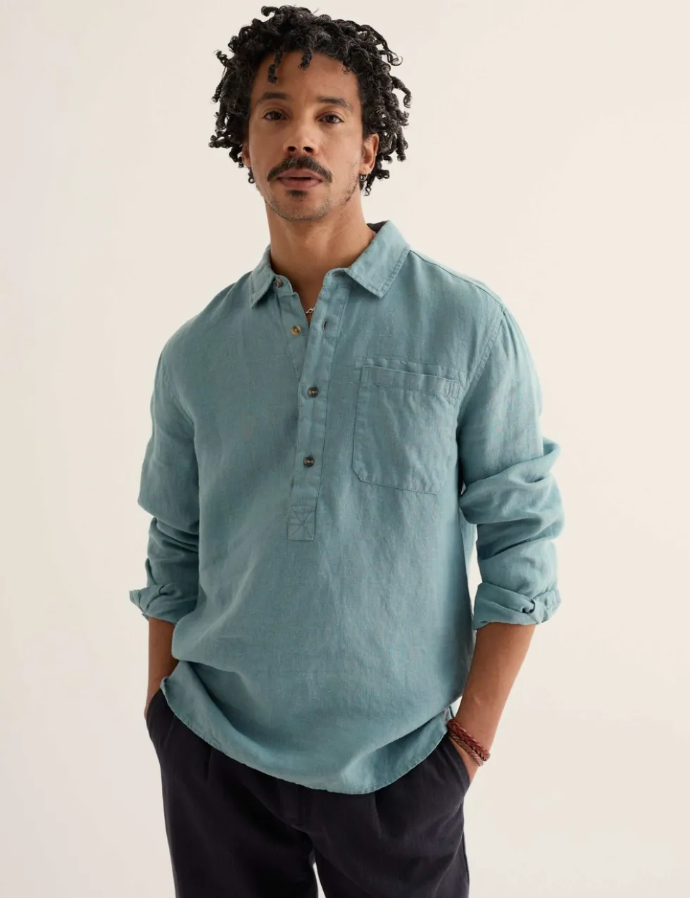 Regular Fit Pure Linen Overhead Shirt