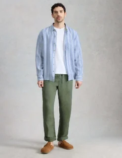 Regular Fit Pure Linen Striped Shirt
