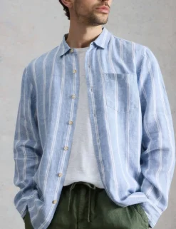 Regular Fit Pure Linen Striped Shirt