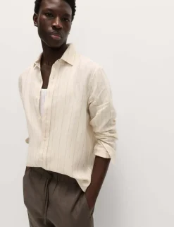 Regular Fit Pure Linen Striped Shirt