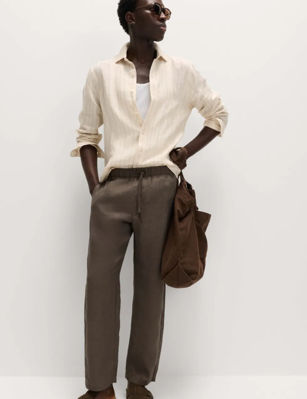 Regular Fit Pure Linen Striped Shirt